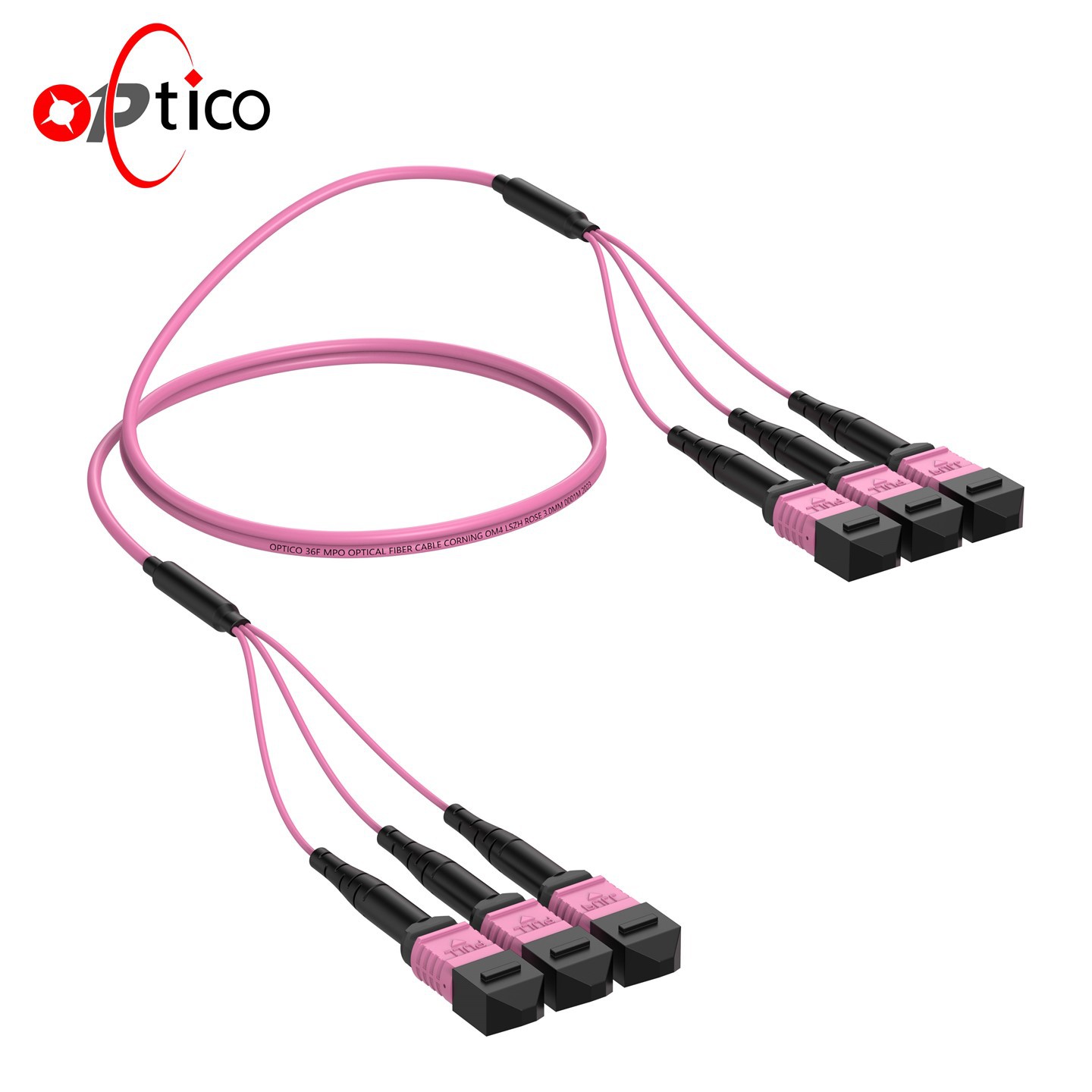 36F 3x12f MTP MPO до 3x12f MTP MPO багажник Patchcord OM4 Роза