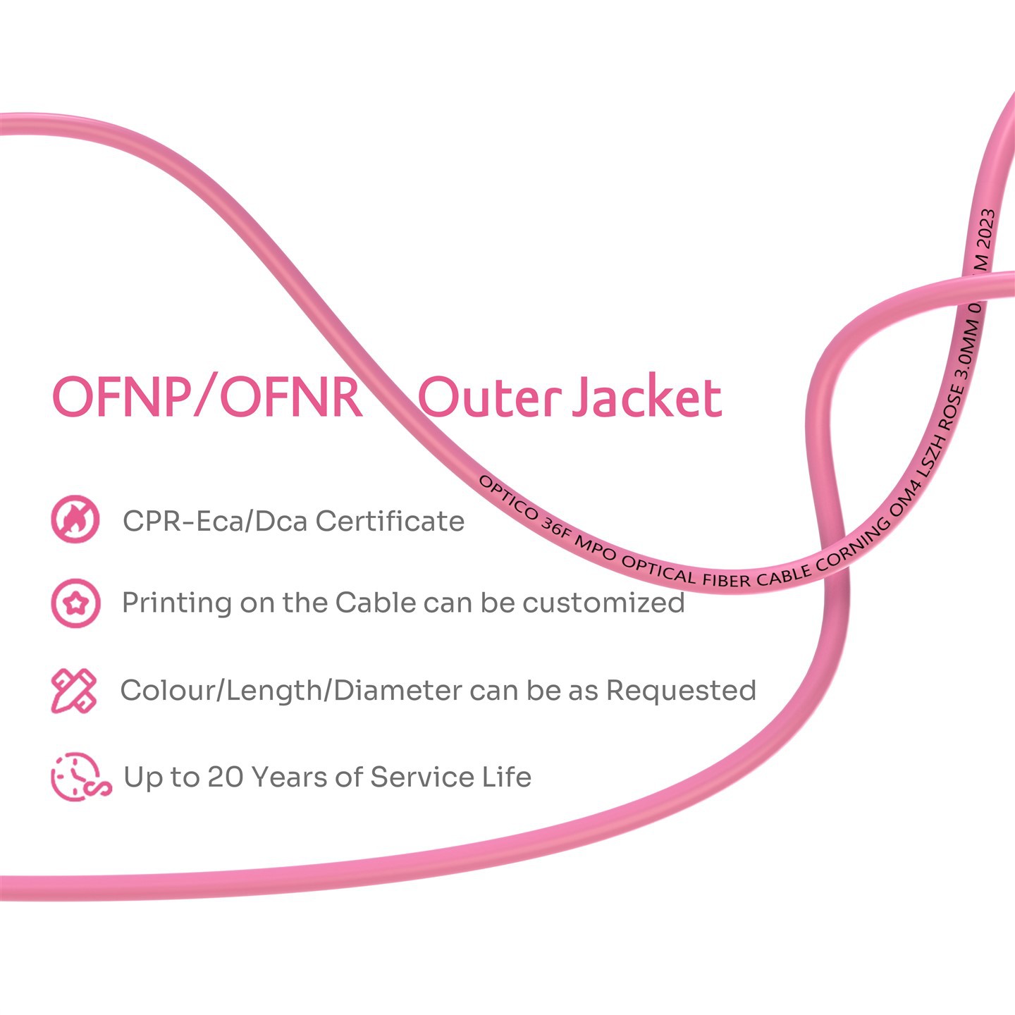 36F 3x12F MTP MPO To 3X12F MTP MPO Trunk Patchcord OM4 Rose